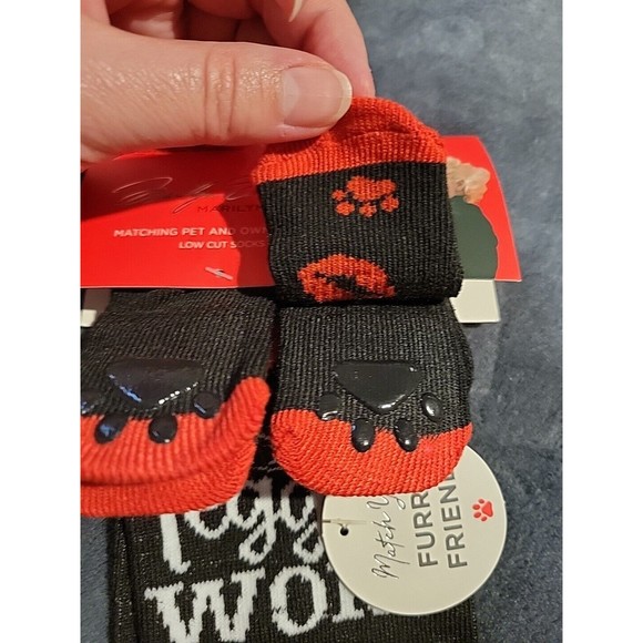 Marilyn Monroe Matching Owner and Pet Socks Red Black Love is a Four Legged Word - Picture 7 of 7